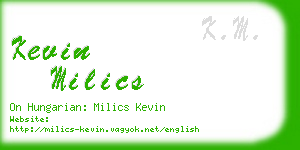 kevin milics business card